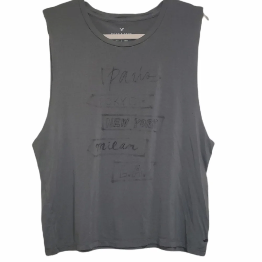 American Eagle Soft & Sexy Sleeveless CITY Tee sz M